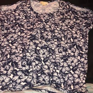 Michael Kors cold shoulder top - Navy Hawaiian